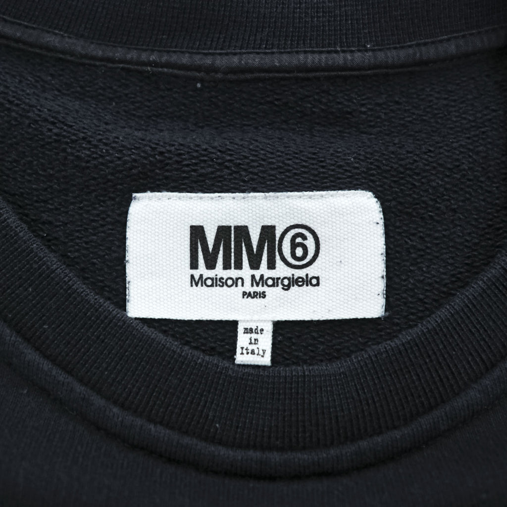 MM6 Maison Margiela カットオフ 半袖 スウェット ワンピース M ブラック イタリア製 S52CT0233