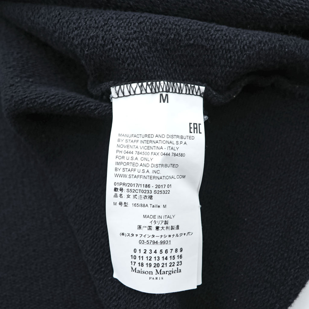 MM6 Maison Margiela カットオフ 半袖 スウェット ワンピース M ブラック イタリア製 S52CT0233