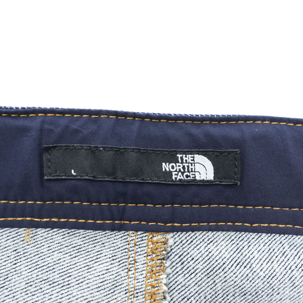 THE NORTH FACE デニムショーツ アウトドア クライミング ショートパンツ L インディゴ ブルー ストレッチ ベルト付 リジッド 濃紺 NB42006