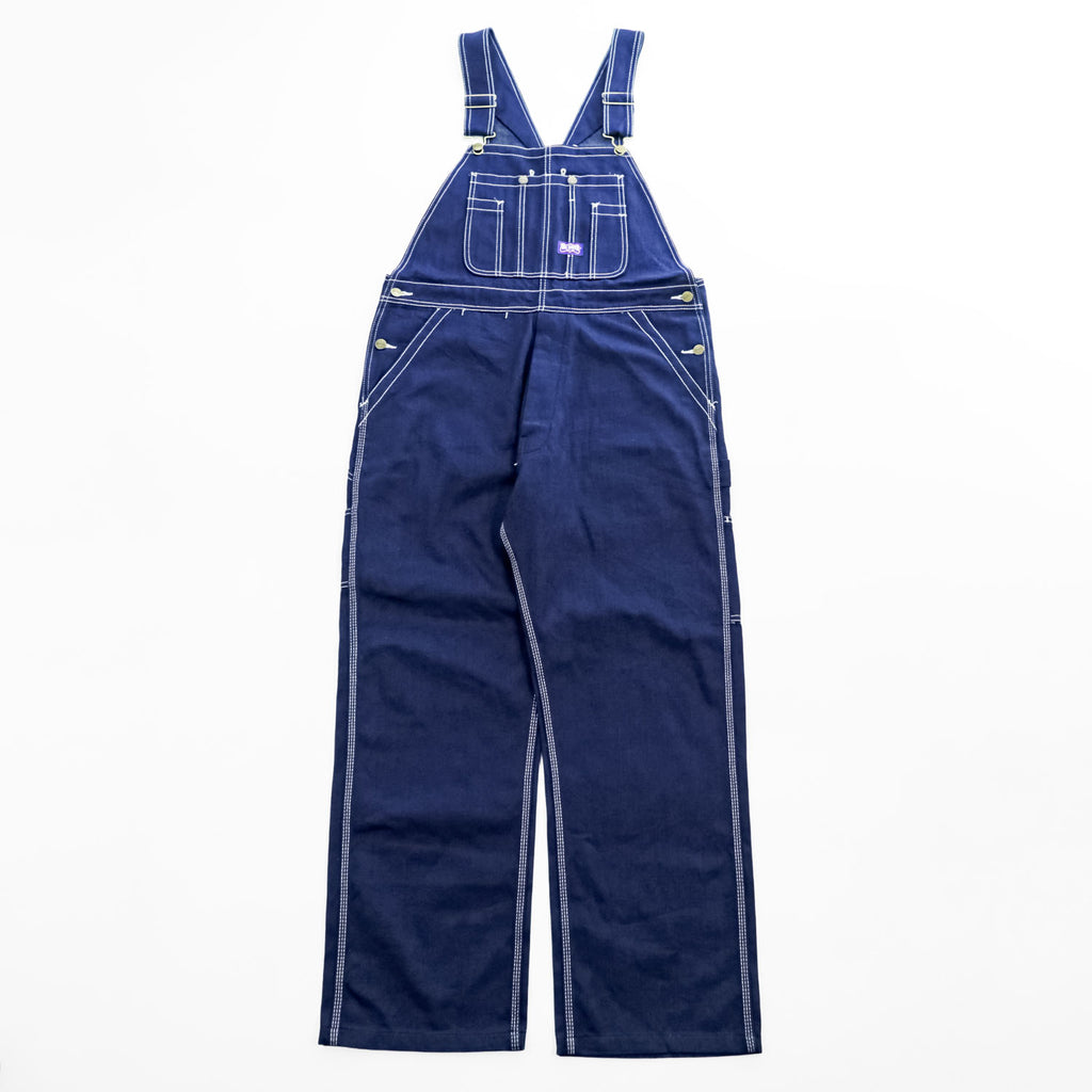 BIG SMITH Cotton Carpenter Bib Overalls W36 L30 Navy Contrast Stitch
