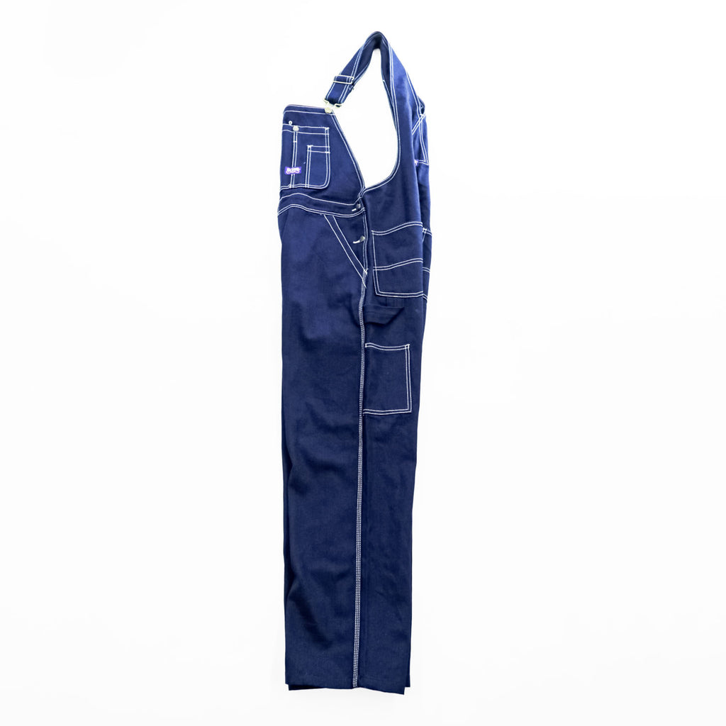 BIG SMITH Cotton Carpenter Bib Overalls W36 L30 Navy Contrast Stitch