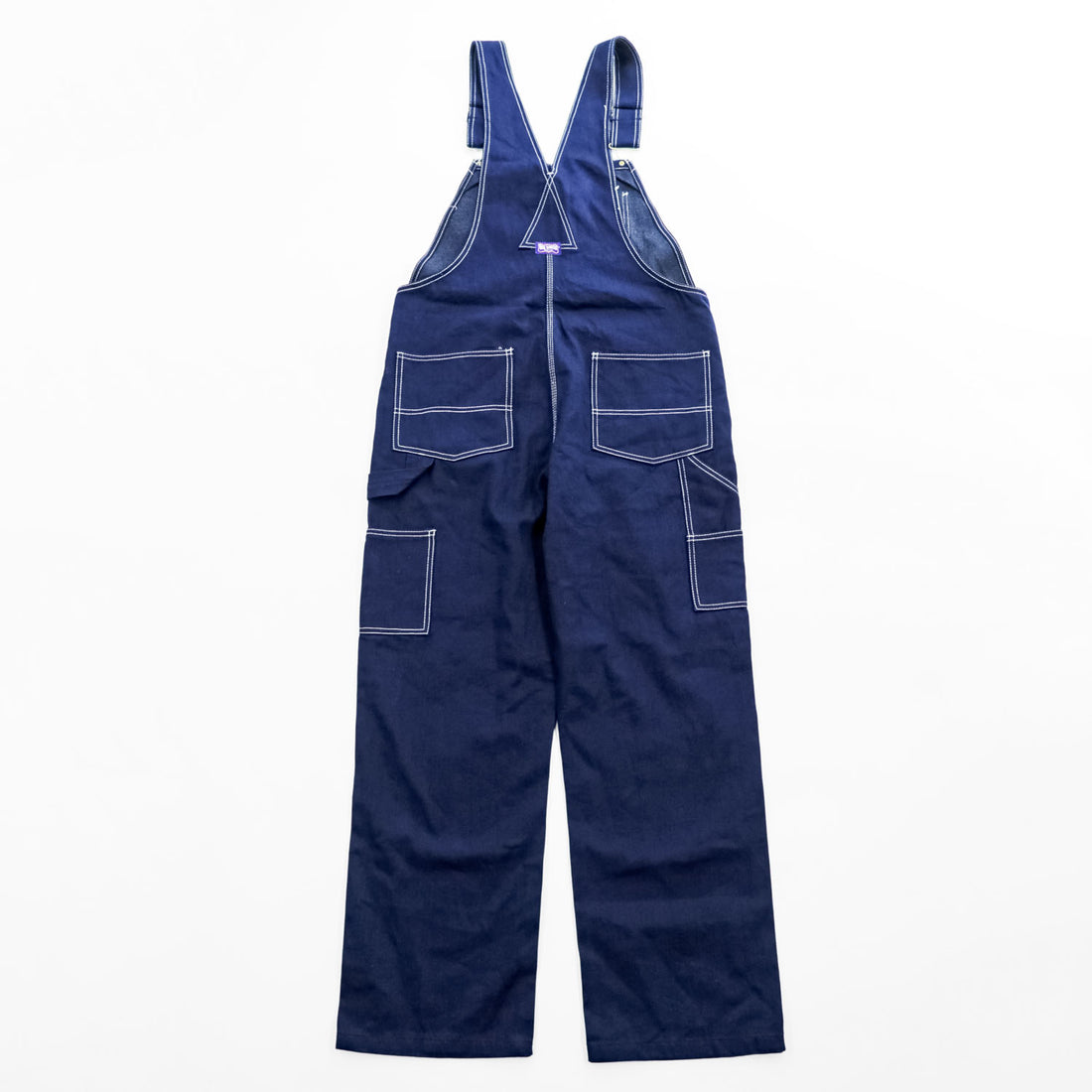 BIG SMITH Cotton Carpenter Bib Overalls W36 L30 Navy Contrast Stitch