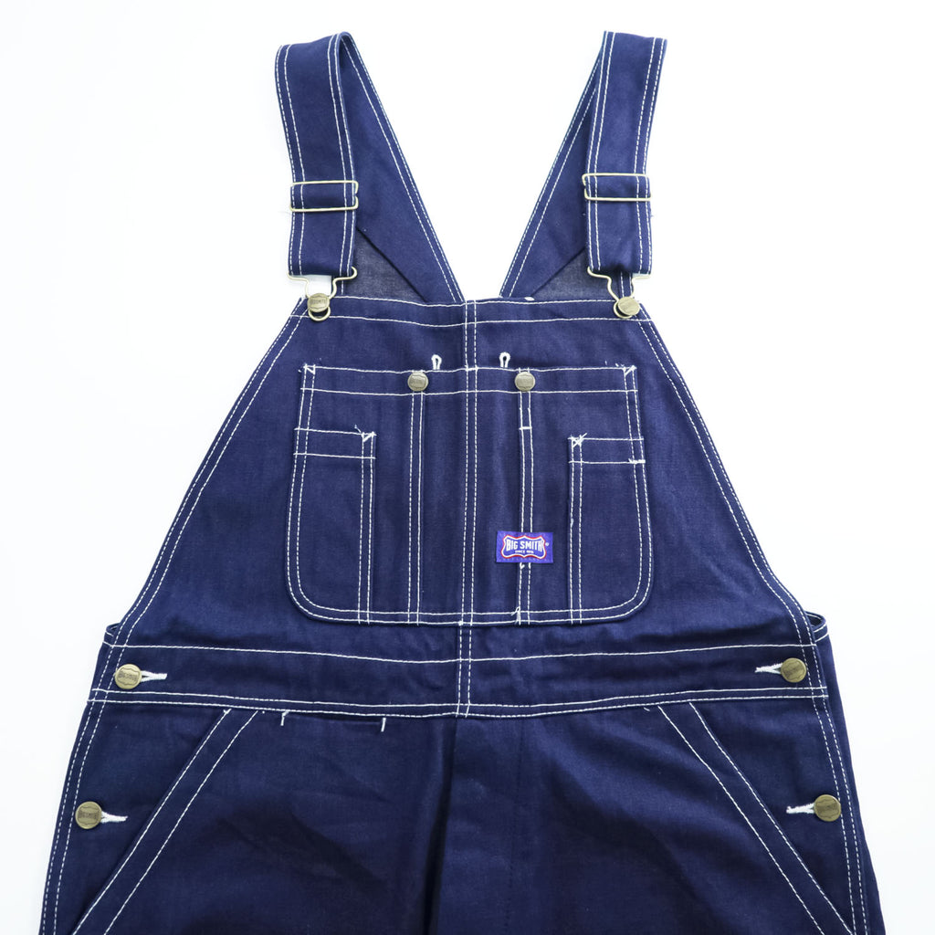 BIG SMITH Cotton Carpenter Bib Overalls W36 L30 Navy Contrast Stitch