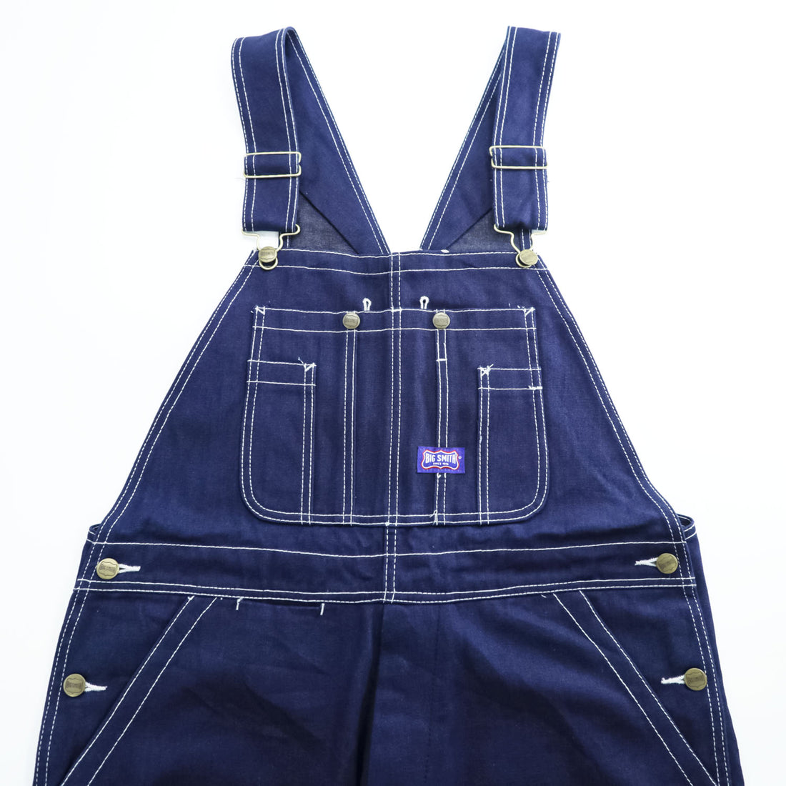 BIG SMITH Cotton Carpenter Bib Overalls W36 L30 Navy Contrast Stitch