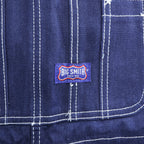 BIG SMITH Cotton Carpenter Bib Overalls W36 L30 Navy Contrast Stitch