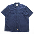 Dickies 半袖ワークシャツ XL ネイビー ボックスシルエット ダブルポケット 1574DN