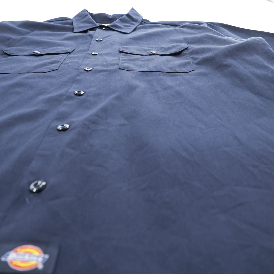 Dickies 半袖ワークシャツ XL ネイビー ボックスシルエット ダブルポケット 1574DN