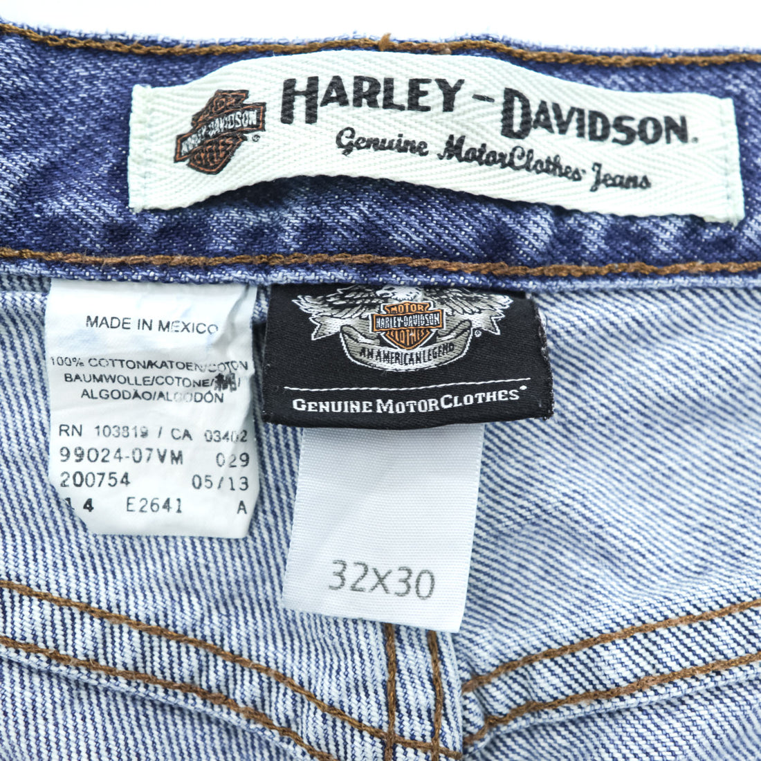 Harley-Davidson Genuine MotorClothes Men's Straight Leg Blue Jeans 32x30 Made in Mexico 99024-07VM
