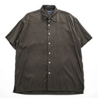 NAUTICA シルクコットン 半袖シャツ XL ブラウン ビッグサイズ EASY CARE SILK BLEND