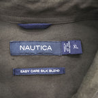 NAUTICA シルクコットン 半袖シャツ XL ブラウン ビッグサイズ EASY CARE SILK BLEND