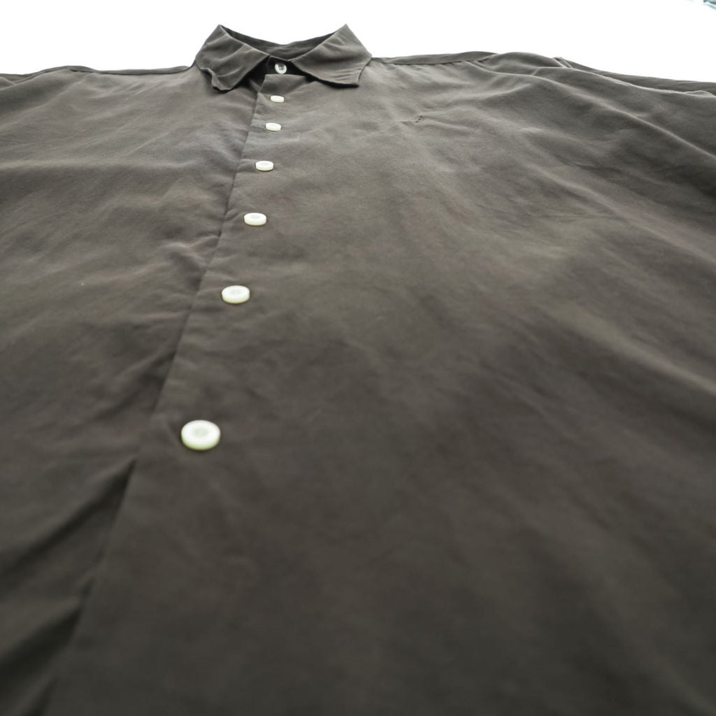 NAUTICA シルクコットン 半袖シャツ XL ブラウン ビッグサイズ EASY CARE SILK BLEND