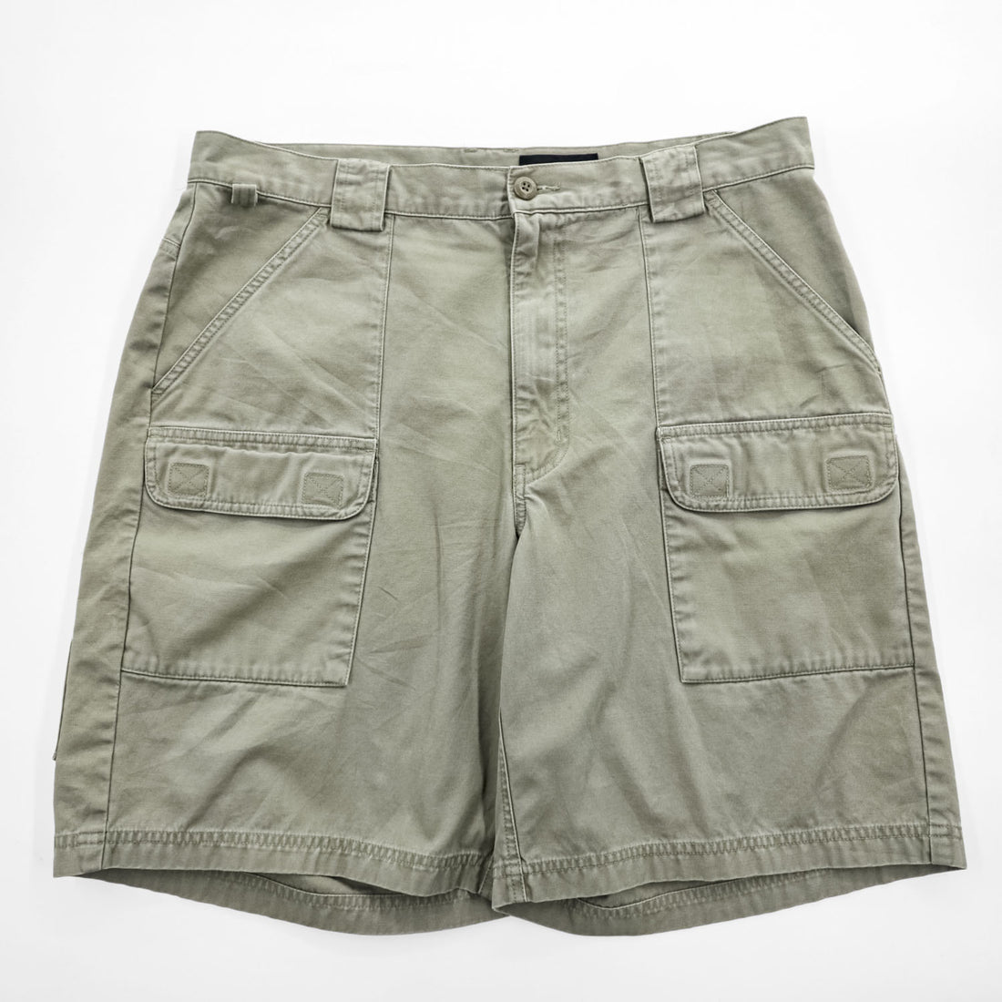 Eddie Bauer Men's Cotton Cargo Shorts Khaki Gray Size 35