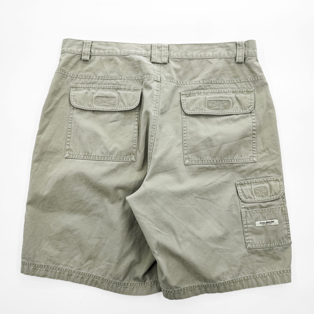 Eddie Bauer Men's Cotton Cargo Shorts Khaki Gray Size 35