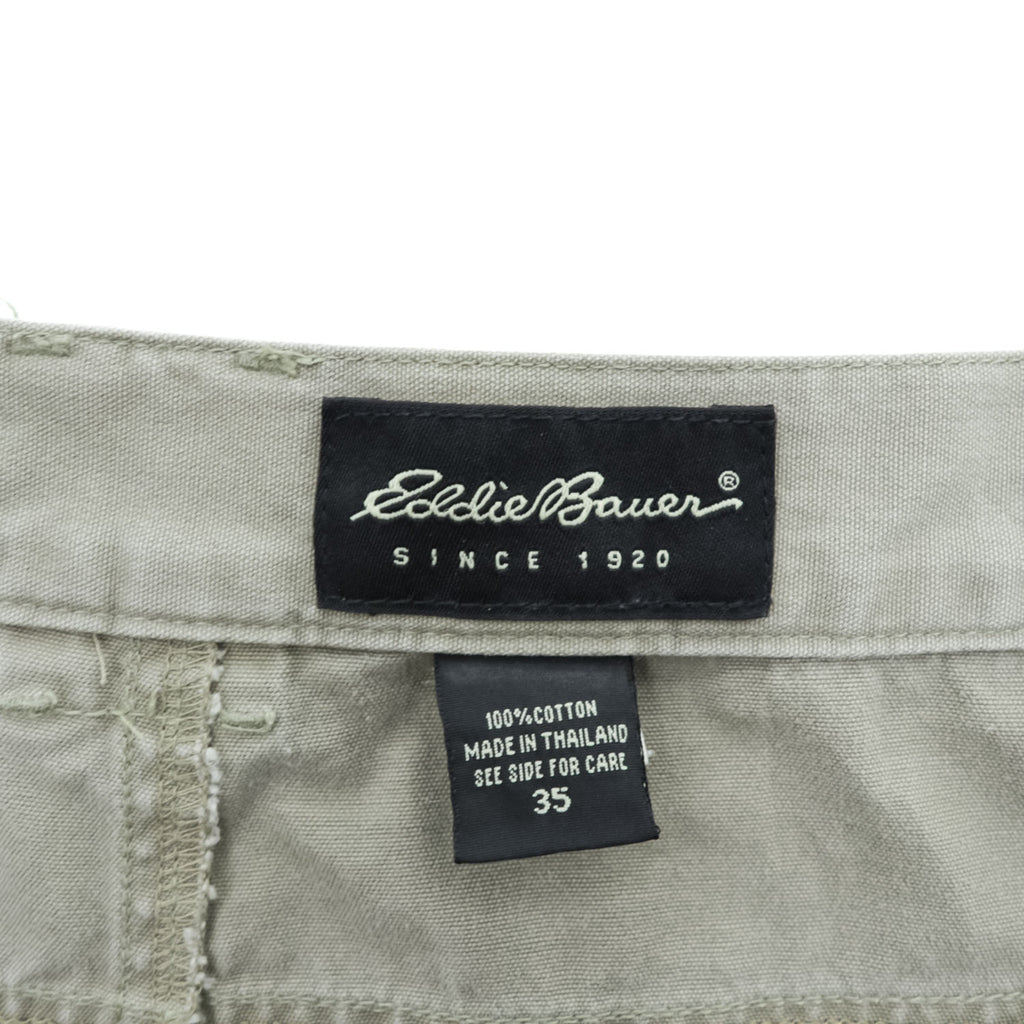 Eddie Bauer Men's Cotton Cargo Shorts Khaki Gray Size 35