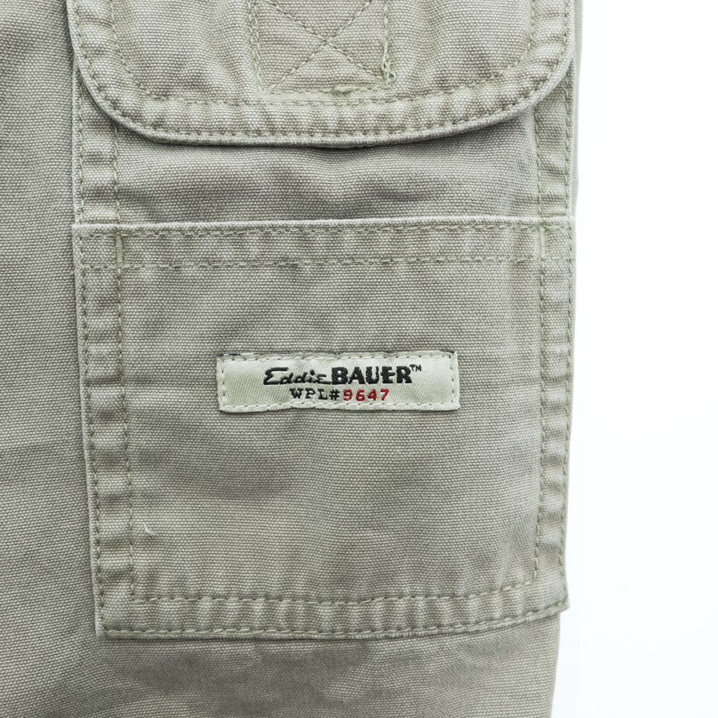 Eddie Bauer Men's Cotton Cargo Shorts Khaki Gray Size 35