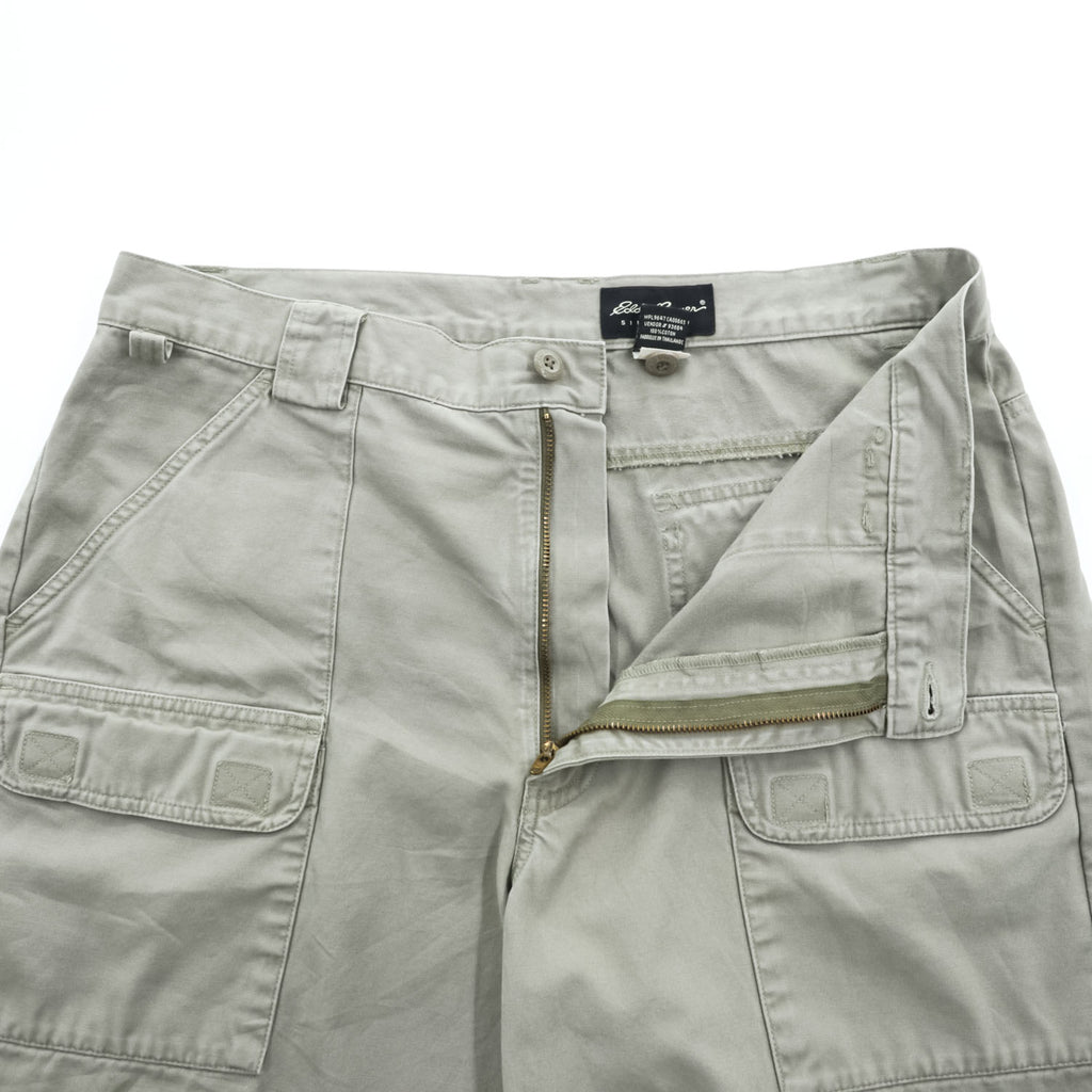 Eddie Bauer Men's Cotton Cargo Shorts Khaki Gray Size 35