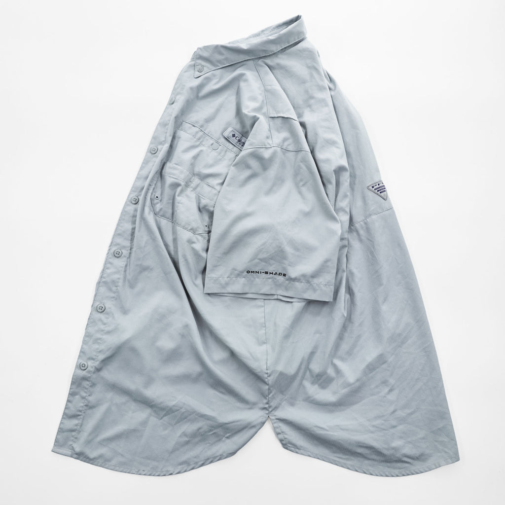 Columbia PFG 半袖 フィッシングシャツ TAMIAMI OMNI-SHADE L グレー ボタンダウン FM7266