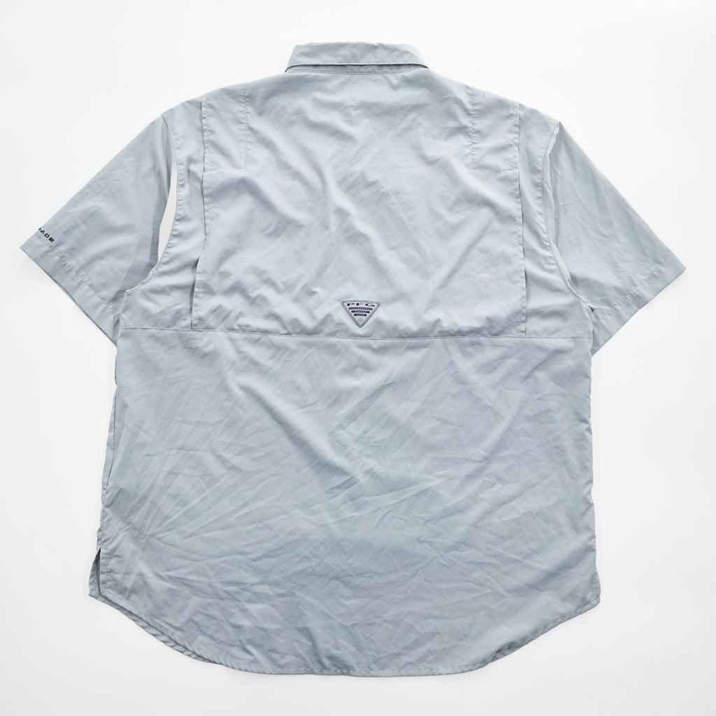 Columbia PFG 半袖 フィッシングシャツ TAMIAMI OMNI-SHADE L グレー ボタンダウン FM7266