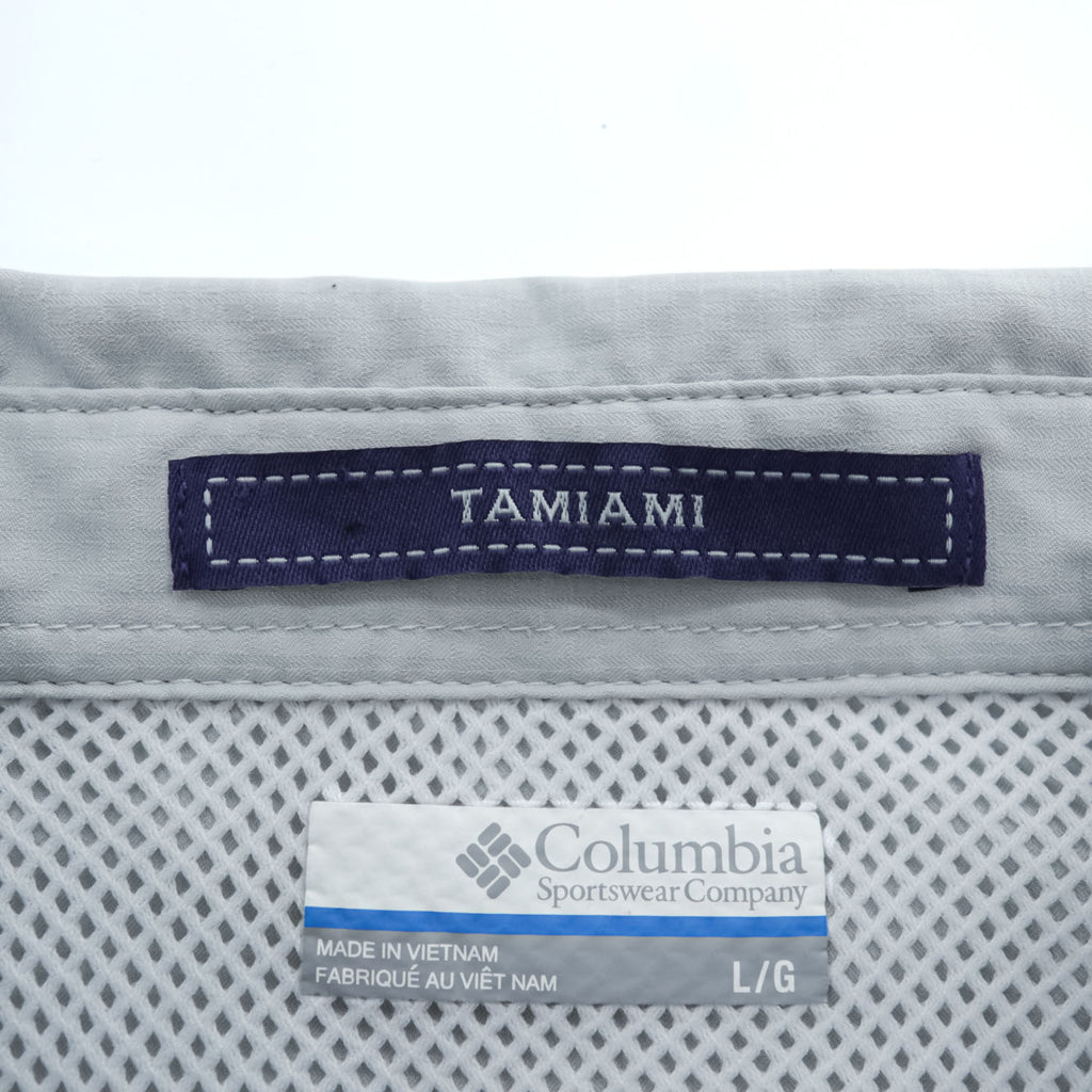 Columbia PFG 半袖 フィッシングシャツ TAMIAMI OMNI-SHADE L グレー ボタンダウン FM7266