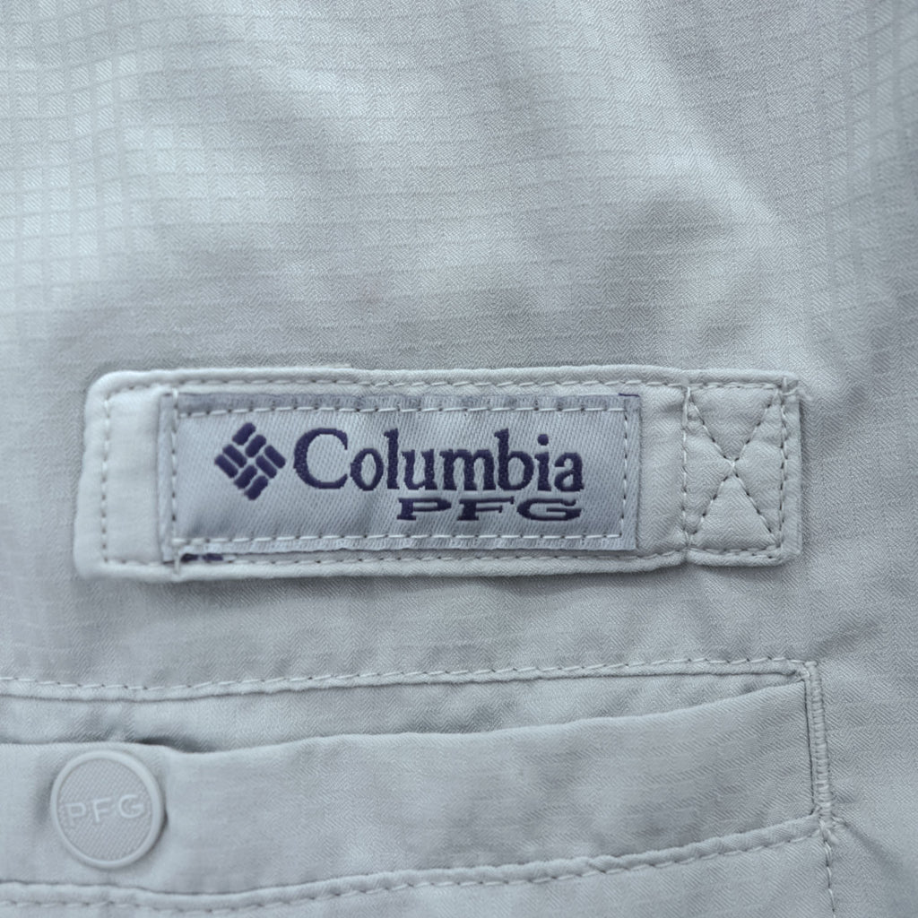 Columbia PFG 半袖 フィッシングシャツ TAMIAMI OMNI-SHADE L グレー ボタンダウン FM7266