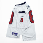 Reebok ゲームシャツ フットボールジャージ Tシャツ M ホワイト ネイビー メッシュ NFL TEXANS ナンバリング