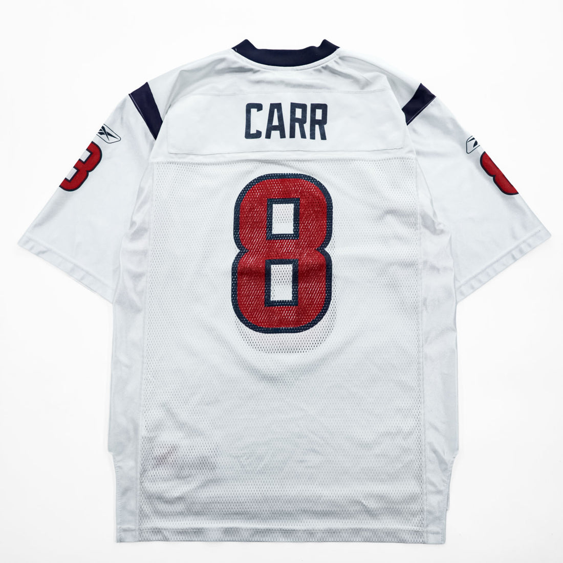 Reebok ゲームシャツ フットボールジャージ Tシャツ M ホワイト ネイビー メッシュ NFL TEXANS ナンバリング