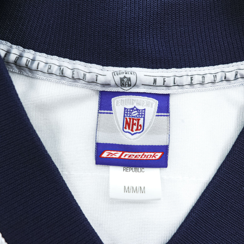 Reebok ゲームシャツ フットボールジャージ Tシャツ M ホワイト ネイビー メッシュ NFL TEXANS ナンバリング