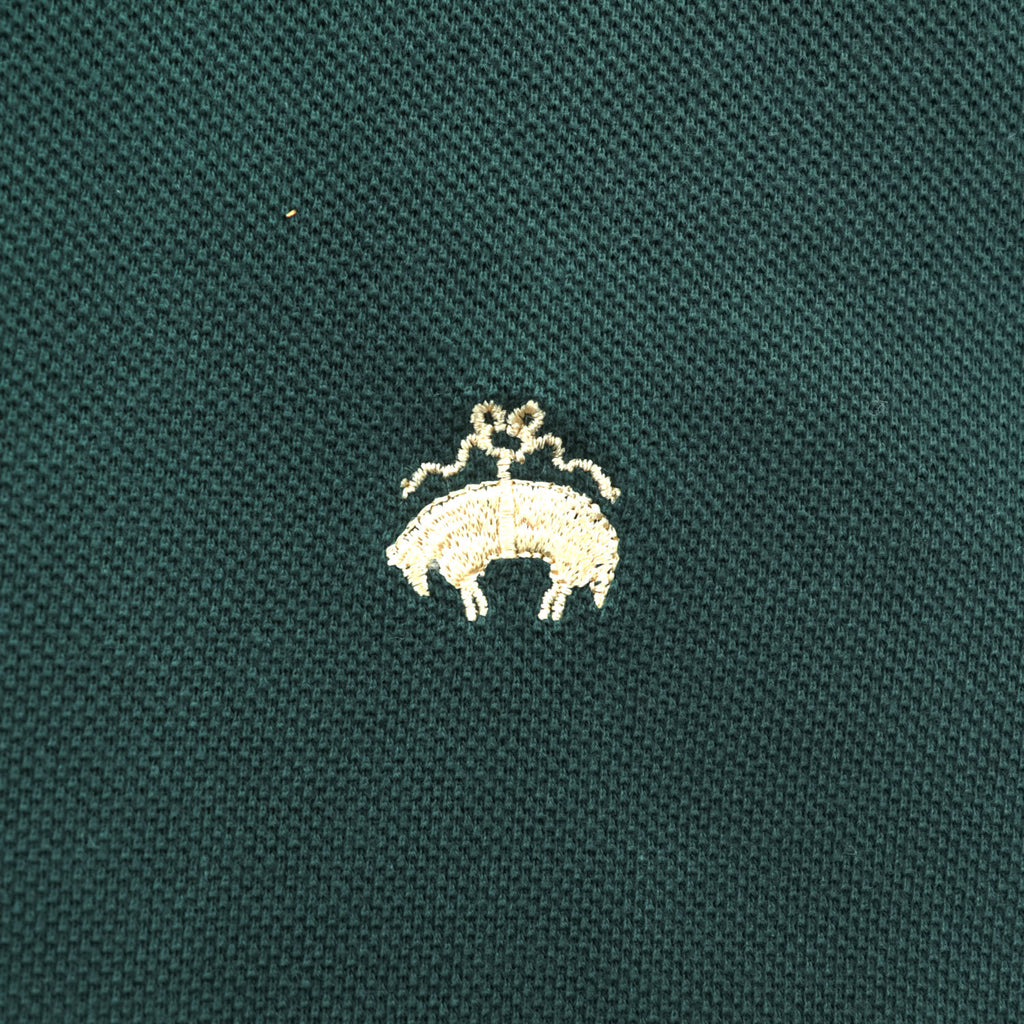 Brooks Brothers Golden Fleece 90年代 USA製 ポロシャツ XL グリーン 鹿の子 ワンポイントロゴ