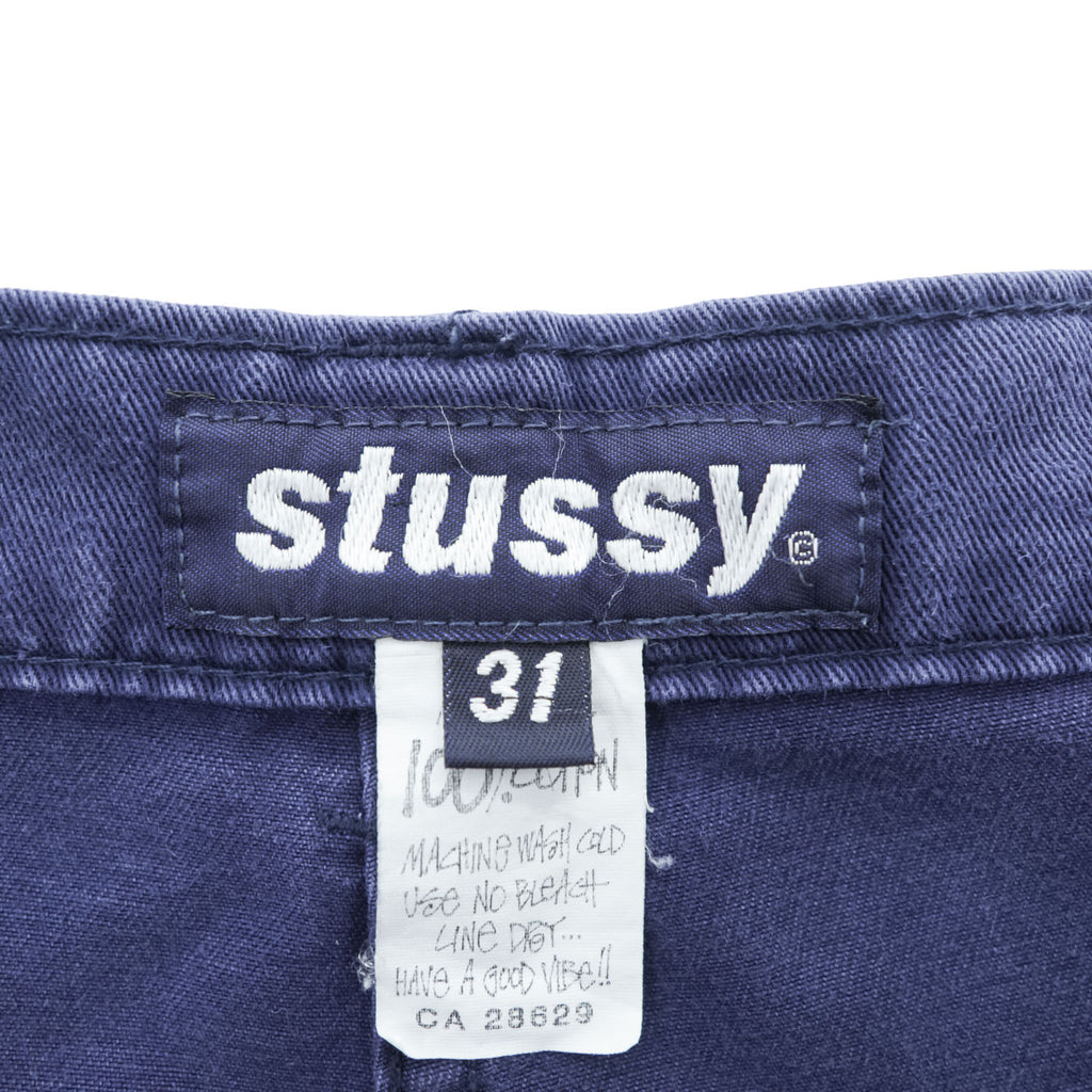 STUSSY 90年代 USA製 カーゴショーツ ショートパンツ ハーフパンツ M ネイビー 紺タグ