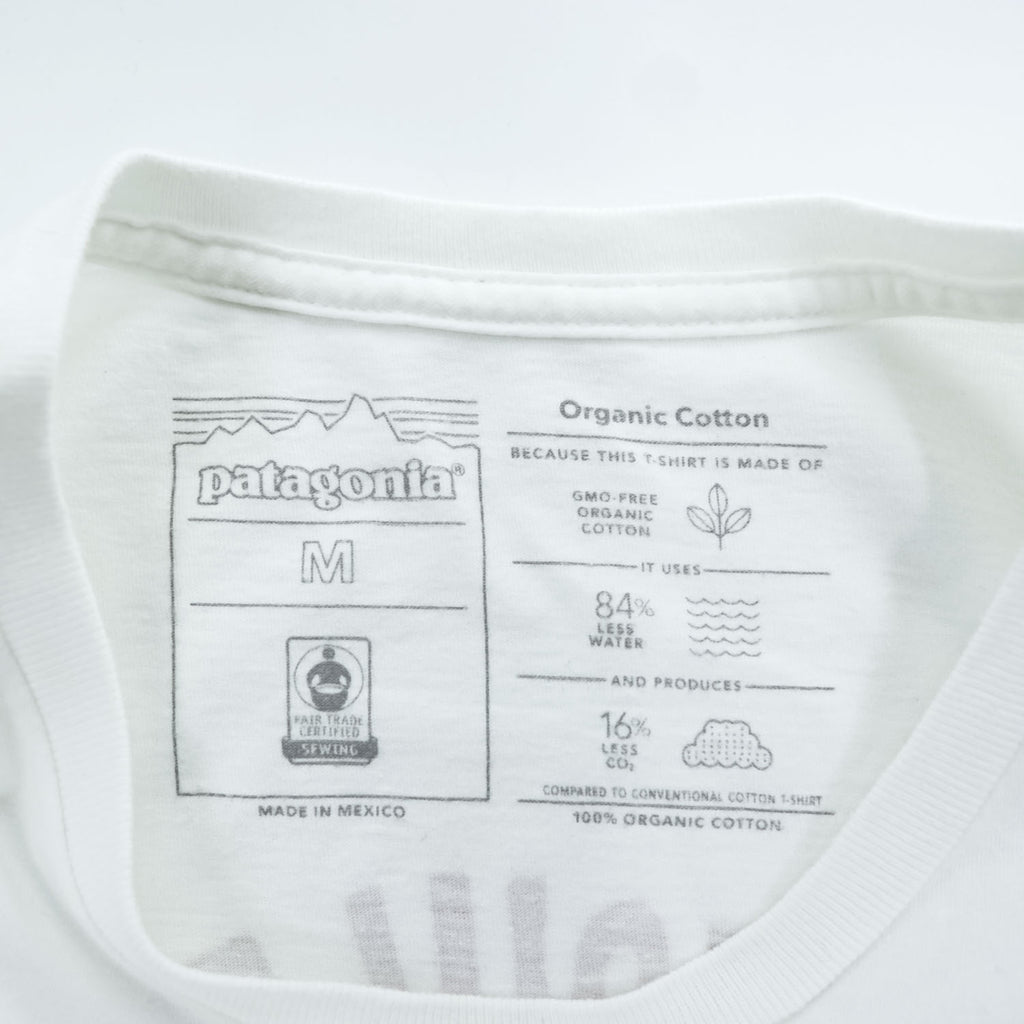 Patagonia オーガニックコットン Tシャツ M ホワイト バックプリント WILD FISH WILD WATERS