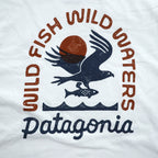Patagonia オーガニックコットン Tシャツ M ホワイト バックプリント WILD FISH WILD WATERS