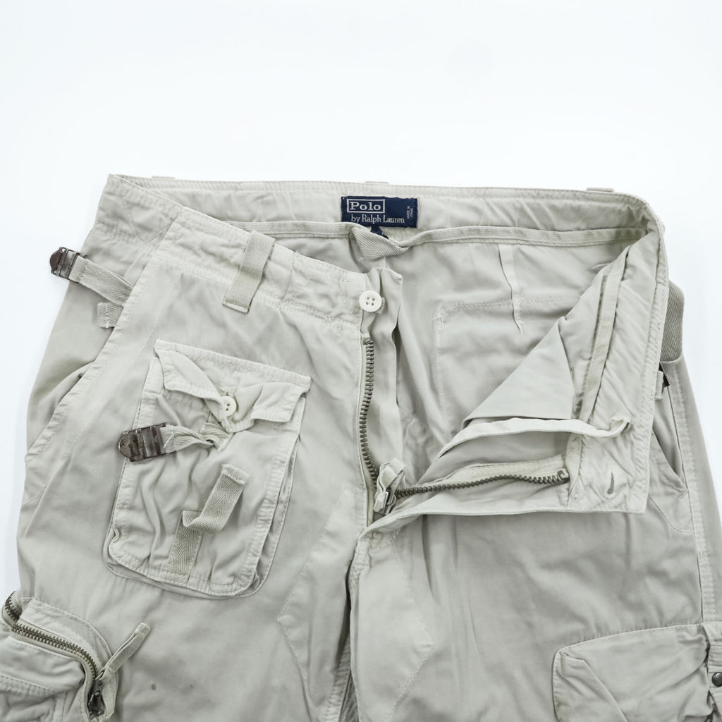 Polo Ralph Lauren 90年代 ユーティリティ カーゴパンツ パラシュートパンツ M ベージュ ドローコード マルチポケット