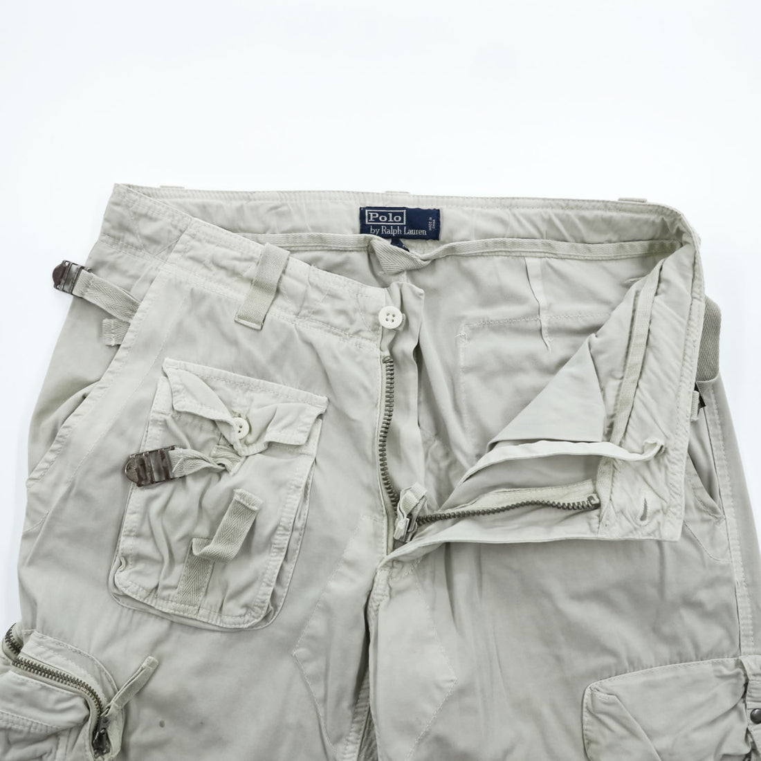Polo Ralph Lauren 90年代 ユーティリティ カーゴパンツ パラシュートパンツ M ベージュ ドローコード マルチポケット