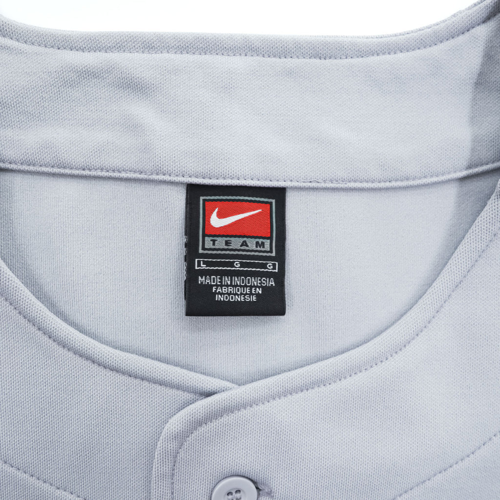 NIKE TEAM 00年代 ヴィンテージ 半袖 ベースボールシャツ L グレー ポリエステル