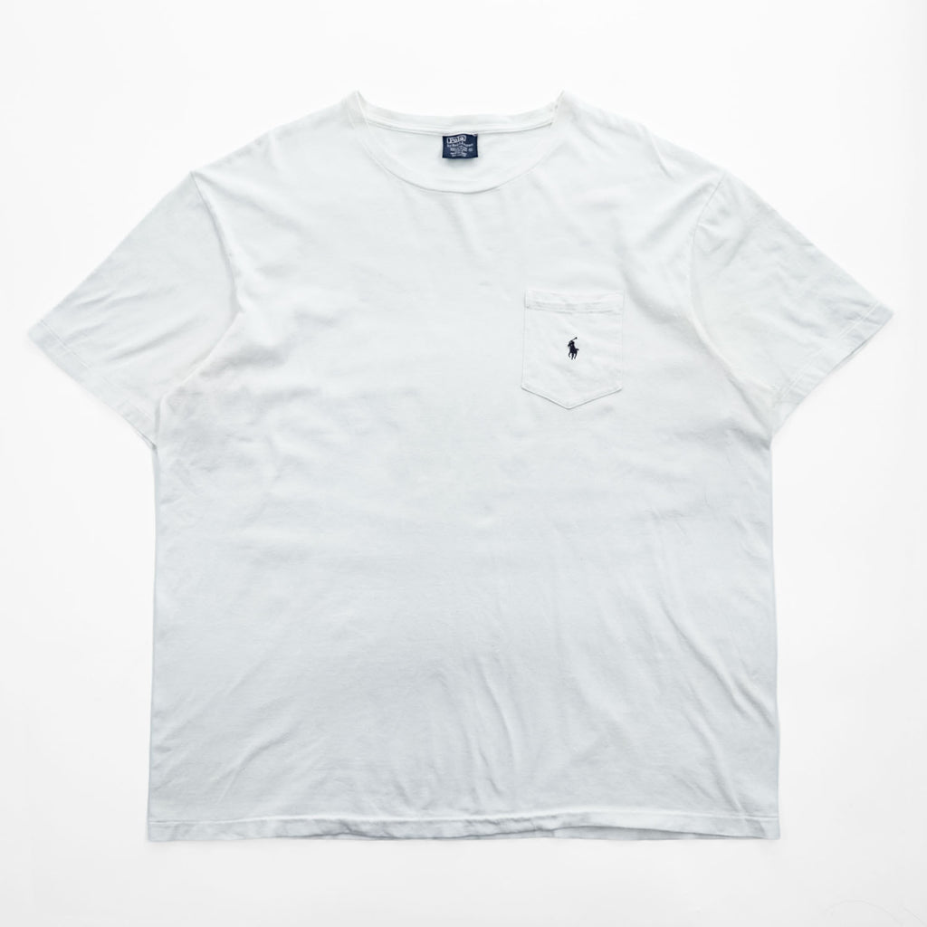 Polo Ralph Lauren 90年代  ポケットTシャツ ポケTee XL ホワイト ポニー刺繍 シングルステッチ