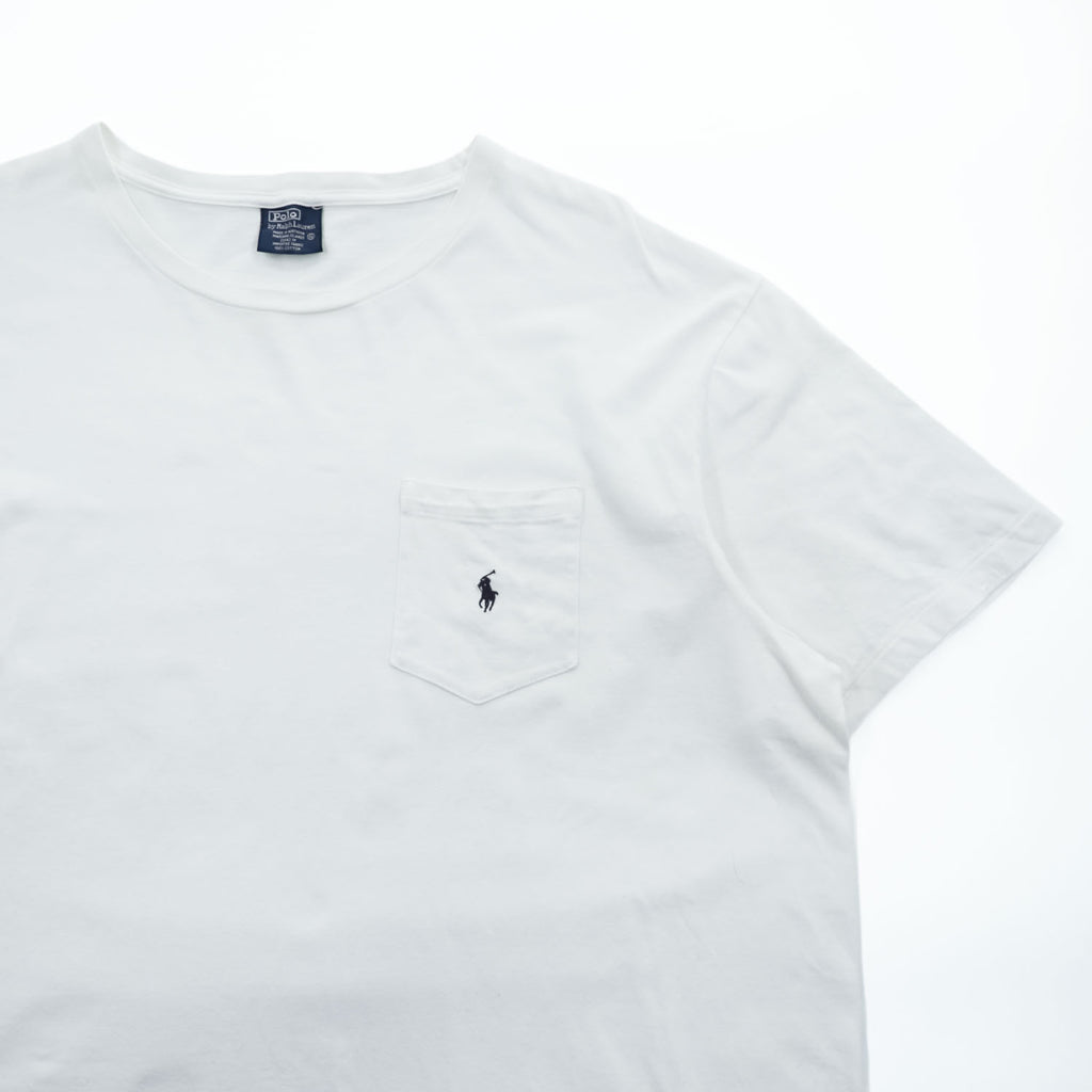 Polo Ralph Lauren 90年代  ポケットTシャツ ポケTee XL ホワイト ポニー刺繍 シングルステッチ