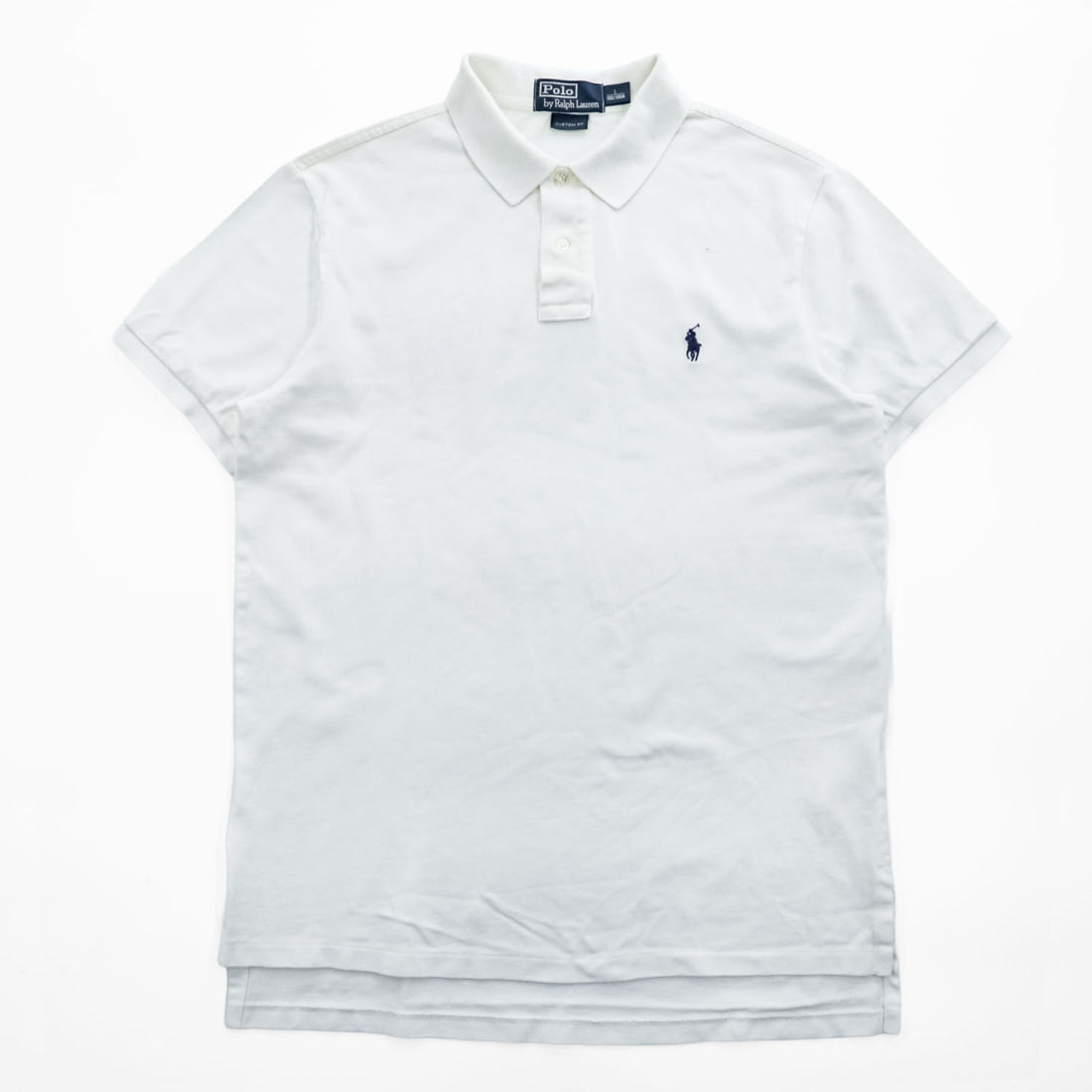 Polo Ralph Lauren ポロシャツ L ホワイト ポニー刺繍 CUSTOM FIT 鹿の子 コットン100%