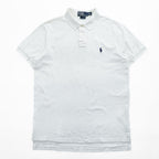 Polo Ralph Lauren ポロシャツ L ホワイト ポニー刺繍 CUSTOM FIT 鹿の子 コットン100%