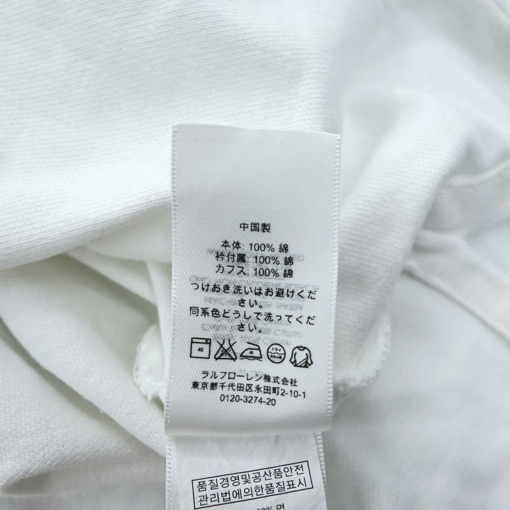 Polo Ralph Lauren ポロシャツ L ホワイト ポニー刺繍 CUSTOM FIT 鹿の子 コットン100%