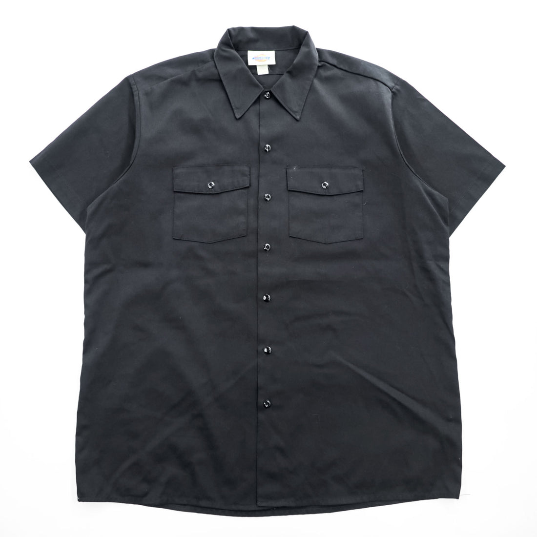 Dickies 90年代 USA製 ヴィンテージ 半袖ワークシャツ XL ブラック ダブルポケット