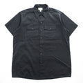 Dickies 90年代 USA製 ヴィンテージ 半袖ワークシャツ XL ブラック ダブルポケット