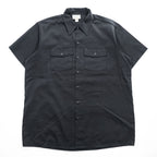 Dickies 90年代 USA製 ヴィンテージ 半袖ワークシャツ XL ブラック ダブルポケット