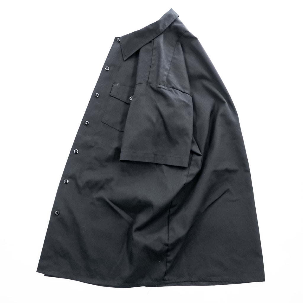 Dickies 90年代 USA製 ヴィンテージ 半袖ワークシャツ XL ブラック ダブルポケット