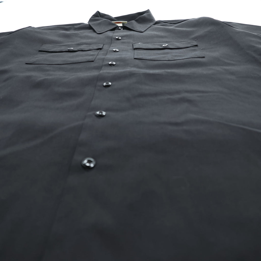 Dickies 90年代 USA製 ヴィンテージ 半袖ワークシャツ XL ブラック ダブルポケット