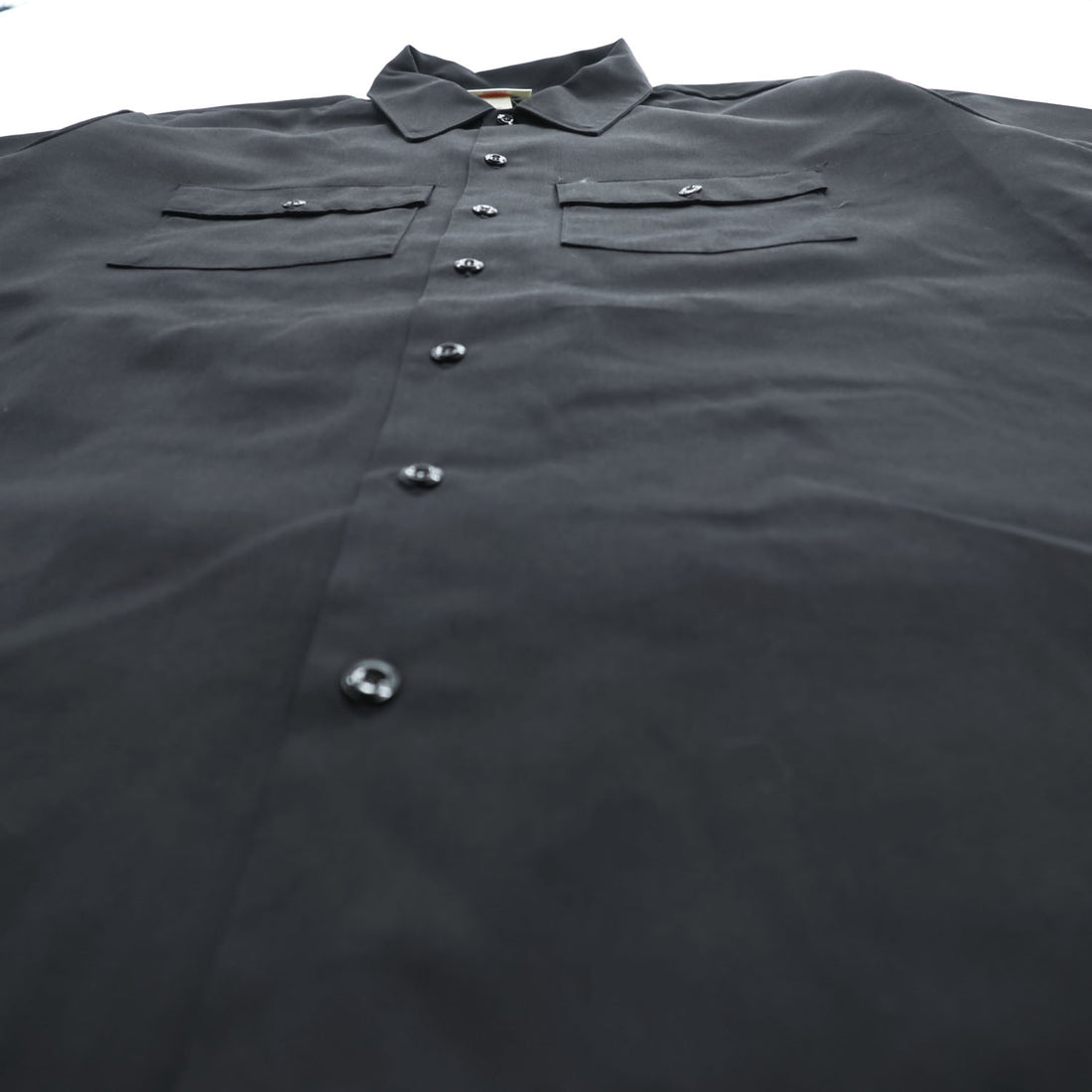 Dickies 90年代 USA製 ヴィンテージ 半袖ワークシャツ XL ブラック ダブルポケット