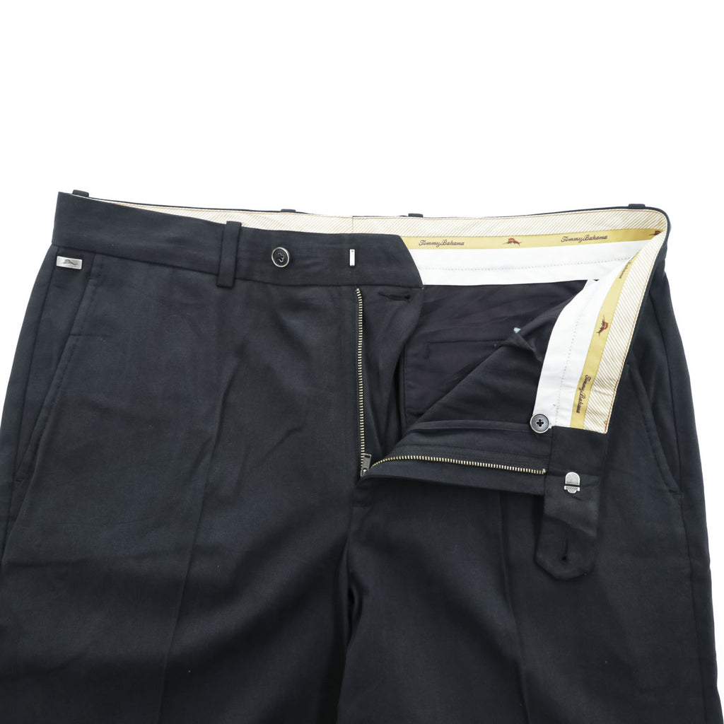 TOMMY BAHAMA シルクブレンド ヘリンボーン スラックス パンツ 36 x 32 ブラック