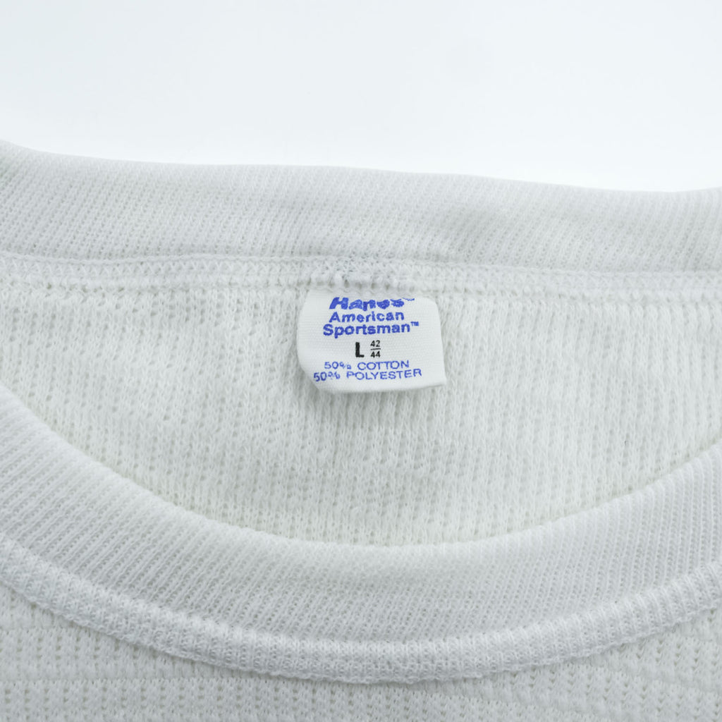 Hanes American Sportsman 80年代 USA製 ヴィンテージ 長袖 ロングスリーブ Tシャツ ロンT L ホワイト サーマル ロング丈