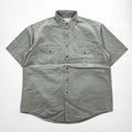 FILSON 半袖ワークシャツ L カーキ グリーン ダブルフラップポケット ミリタリー