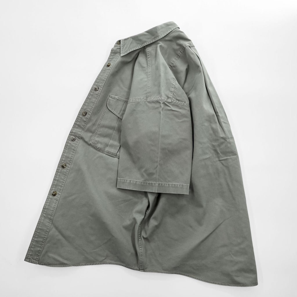 FILSON 半袖ワークシャツ L カーキ グリーン ダブルフラップポケット ミリタリー