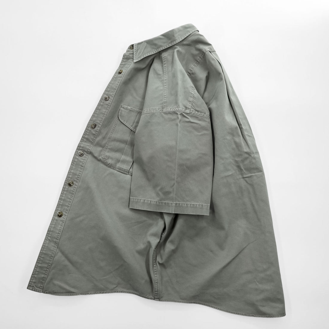 FILSON 半袖ワークシャツ L カーキ グリーン ダブルフラップポケット ミリタリー